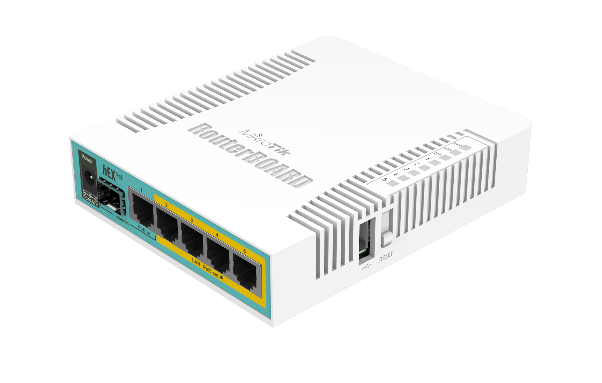 Router Mikrotik RB960PGS, hEX PoE, RouterBoard, 128Mb de RAM, 5xGigaEth, Licencia Nivel 4