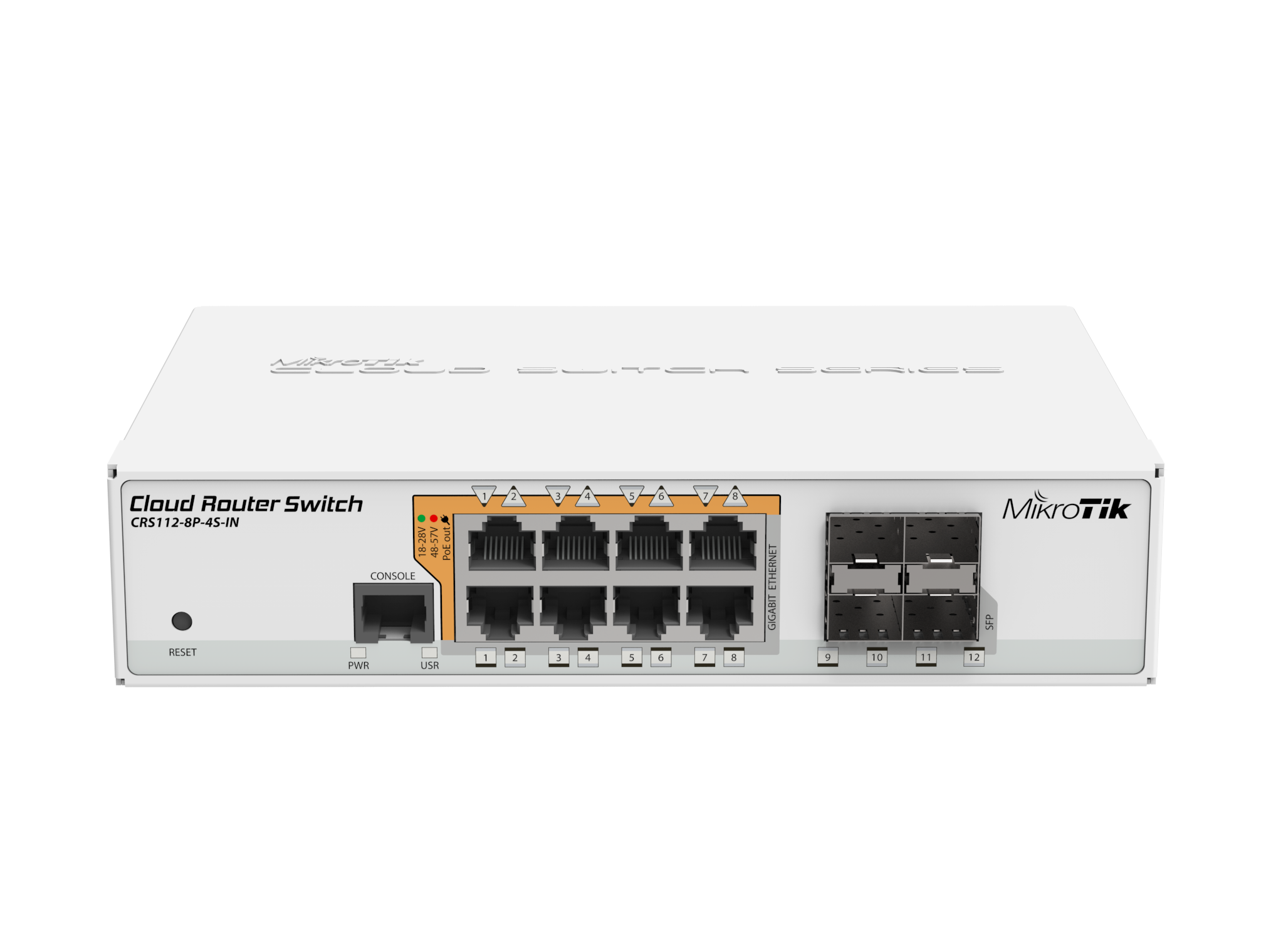 Switch PoE Mikrotik CRS112-8P-4S-IN, 8 GbEth, 4 SFP, RouterOS