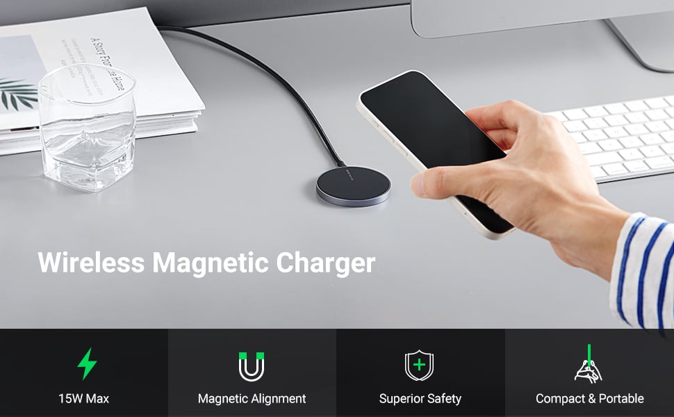 Cargador Inalámbrico Ugreen 15W MagSafe - Magnético iPhone Certificado