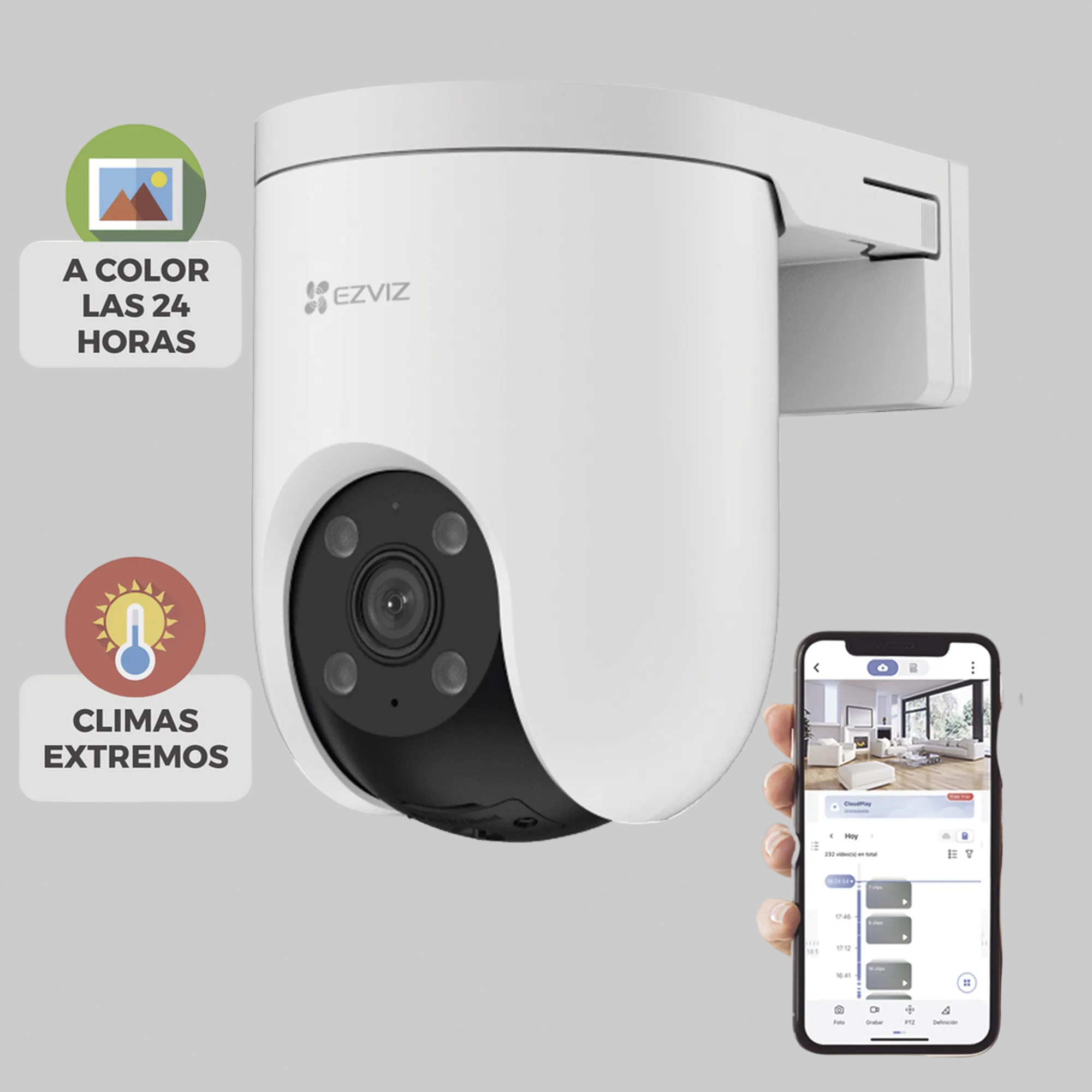 camara de seguridad ezviz con audio bidireccional control desde app movil y monitoreo en tiempo real exterior