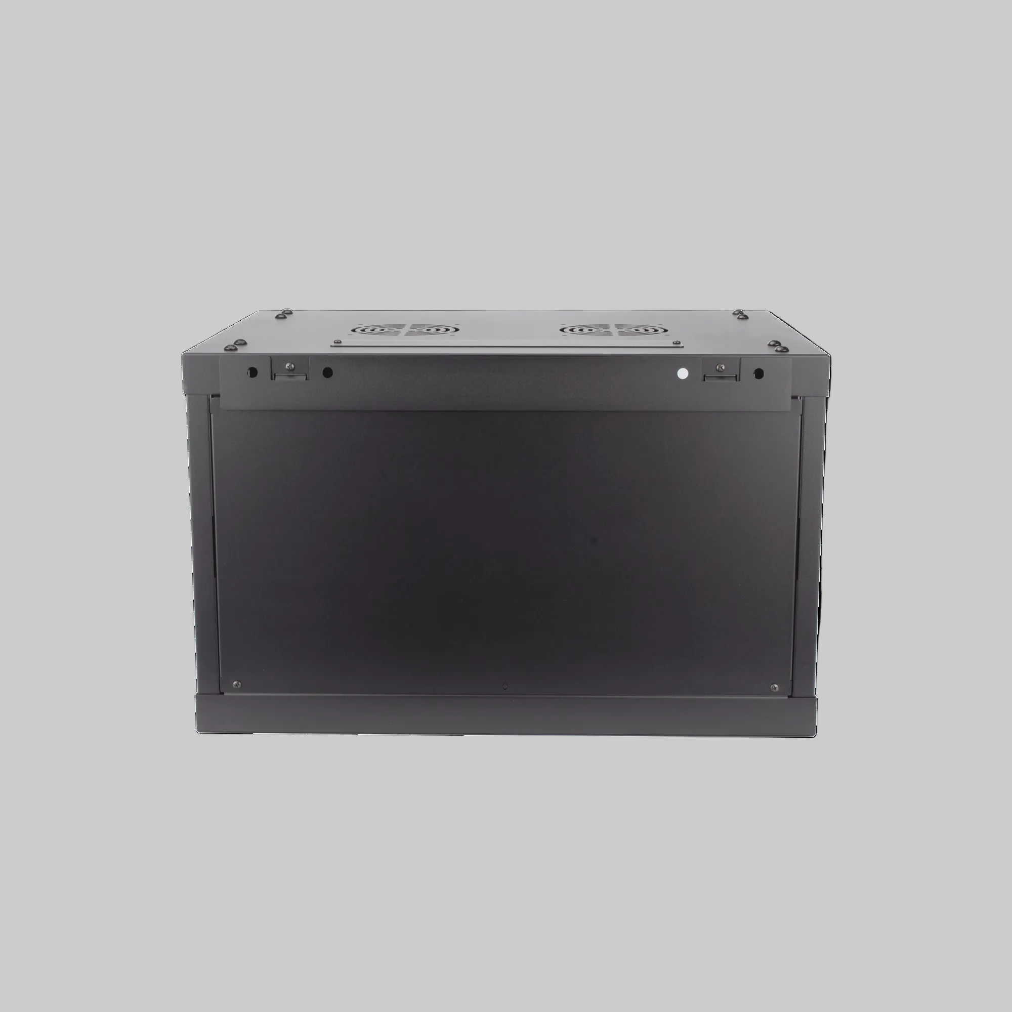 gabinete hikvision rack 6u con acabado negro y puerta con llave para proteger equipos de red y cámaras