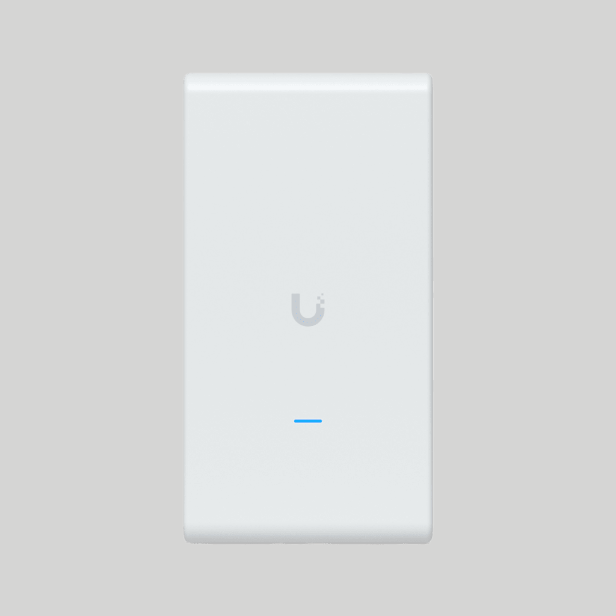 Ubiquiti U6 Mesh Pro blanco con LED azul frontal para red WiFi empresarial en oficinas