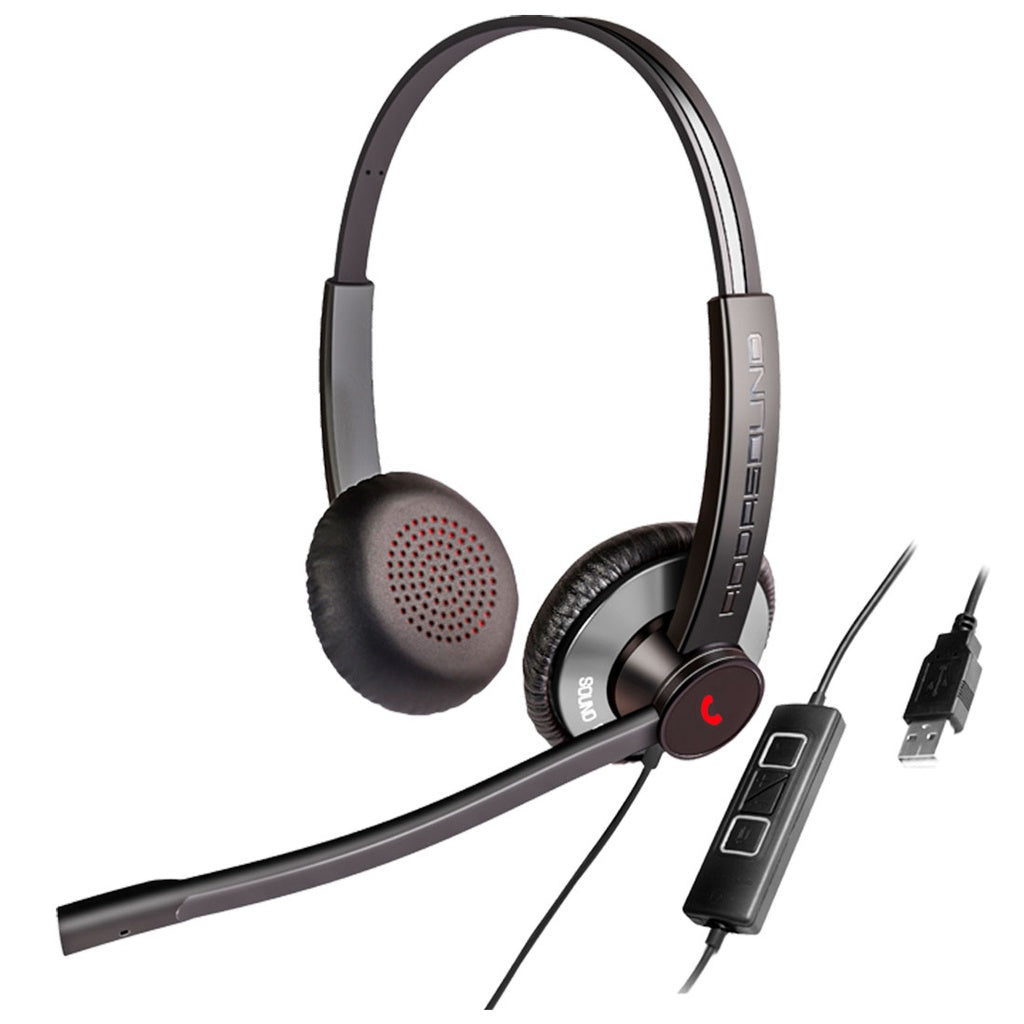 Diadema Addasound EPIC 512-G, Binaural, Alta demanda, Controles, Doble Mic, USB Y 3.5mm