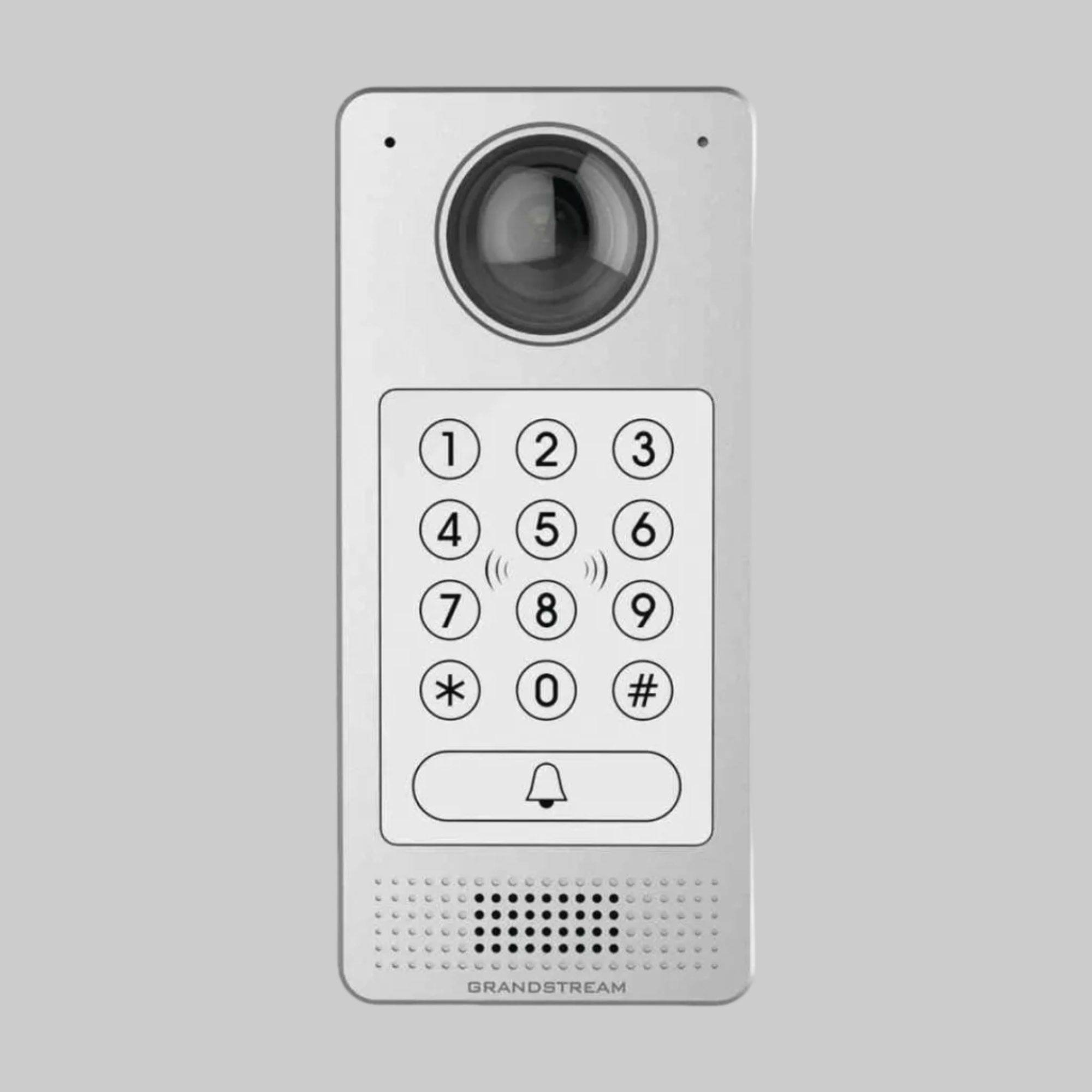 Video portero SIP Grandstream GDS3710 con cámara HD, teclado numérico y lector RFID para control de acceso empresarial