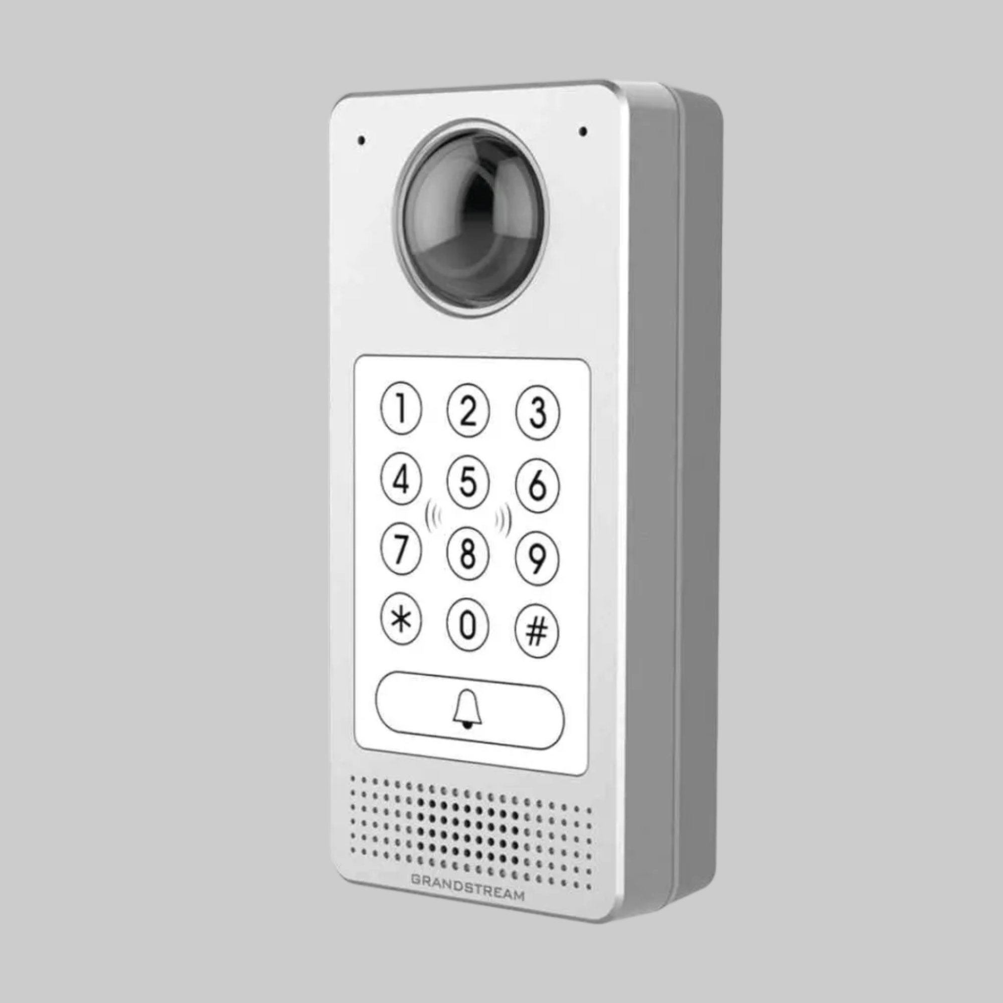 Videoportero IP Grandstream GDS3710 con lente frontal HD y teclado iluminado, ideal para seguridad en oficinas y negocios