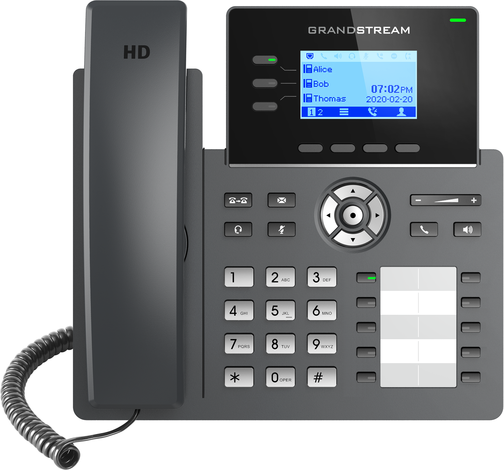 Teléfono IP Grandstream GRP2604, 6 cuentas SIP, 3 Líneas, Incluye adaptador de corriente