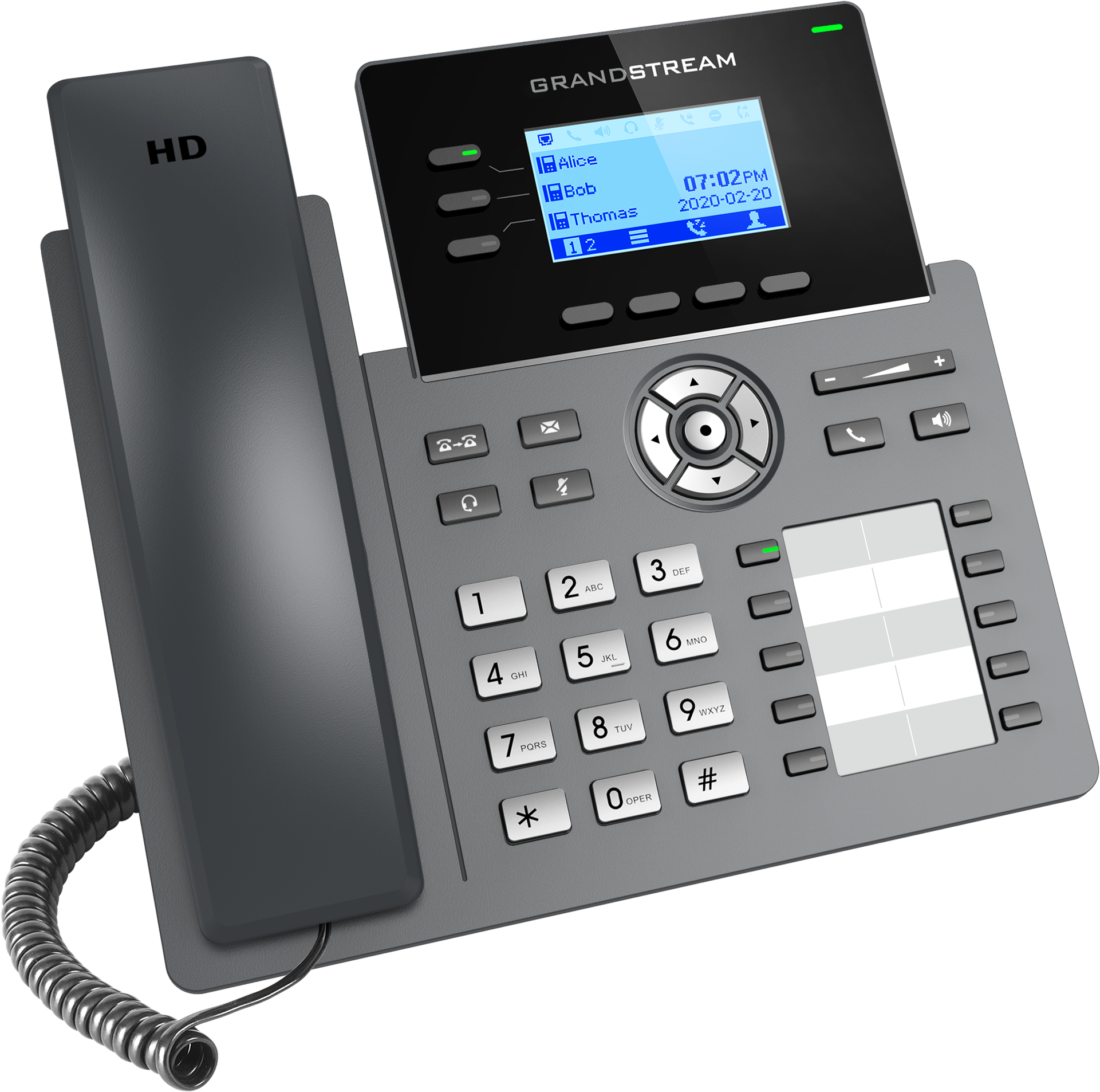 Teléfono IP Grandstream GRP2604, 6 cuentas SIP, 3 Líneas, Incluye adaptador de corriente