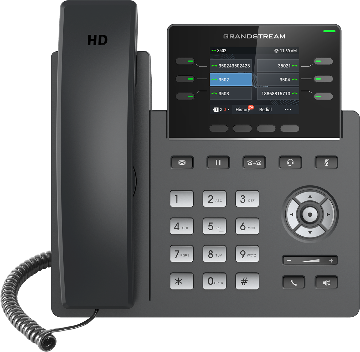 Teléfono IP HD Grandstream GRP2613, Carrier-Grade, 3 cuentas SIP, PoE, Incluye adaptado