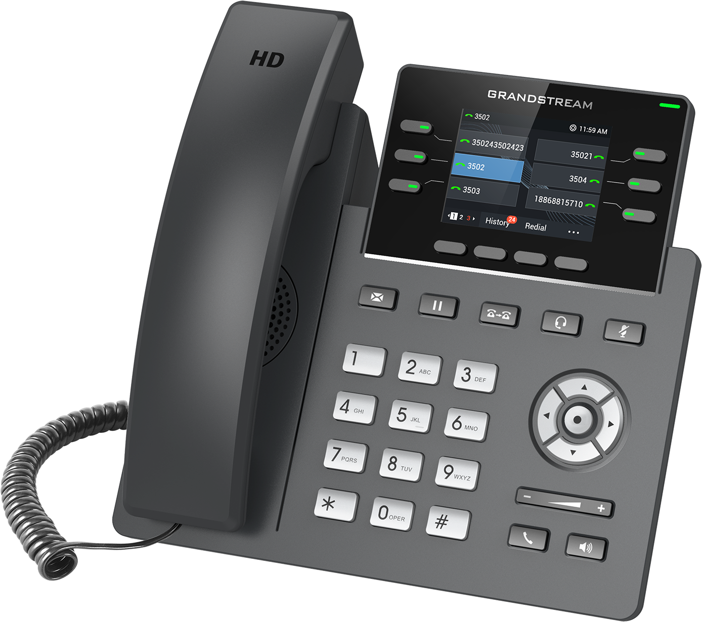 Teléfono IP HD Grandstream GRP2613, Carrier-Grade, 3 cuentas SIP, PoE, Incluye adaptado