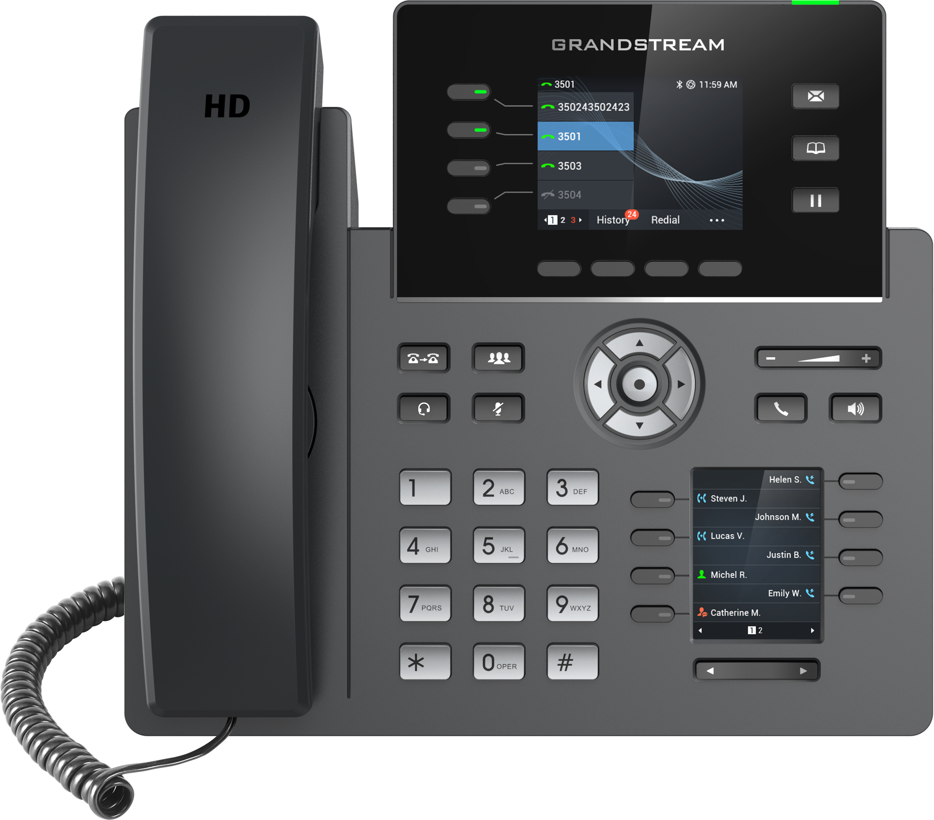 Teléfono IP HD Grandstream GRP2614, Carrier-Grade, 4 Cuentas SIP, Wi-Fi y Bluetooth