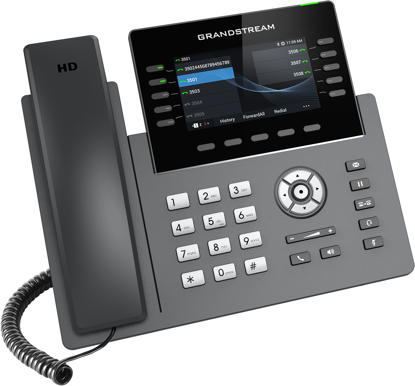 Teléfono IP HD Grandstream GRP2615, 10 Líneas, 5 cuentas SIP, WiFi, Bluetooth
