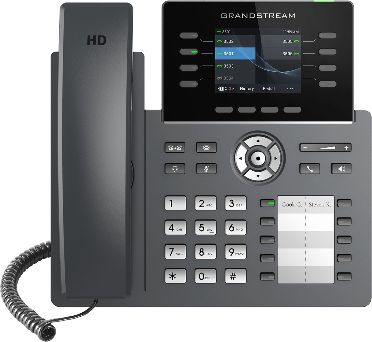 Teléfono IP HD Grandstream GRP2634, Carrier-Grade, 4 cuentas SIP, 8 líneas, Bluetooth y Wi-Fi