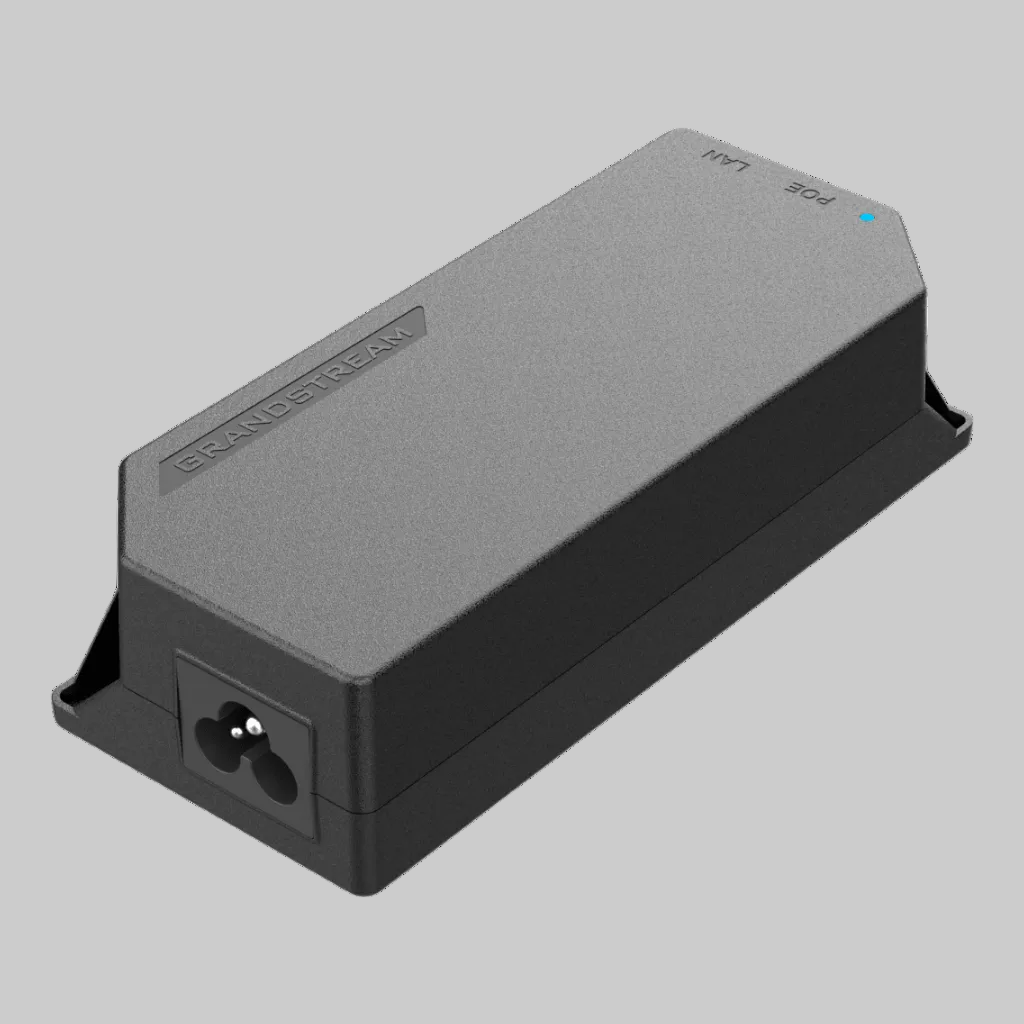 Inyector PoE Grandstream GS-POE15W-MG multigigabit de 54 VDC y 15.5 W para dispositivos de red compatibles