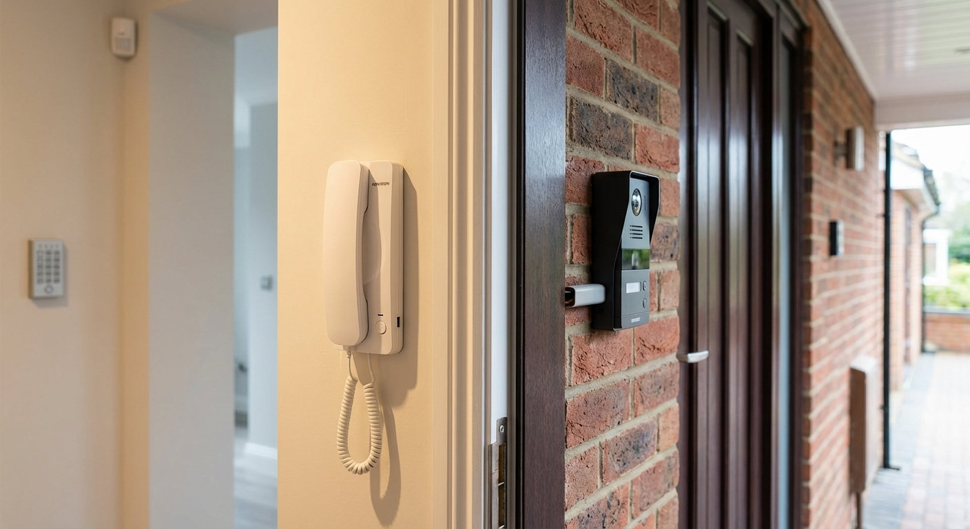 Kit de Audioportero Analógico a 2 Hilos HIKVISION DS-KIS103/US, Apertura de 2 Puertas, Diferentes Tonos y Volúmenes, Protección IP55