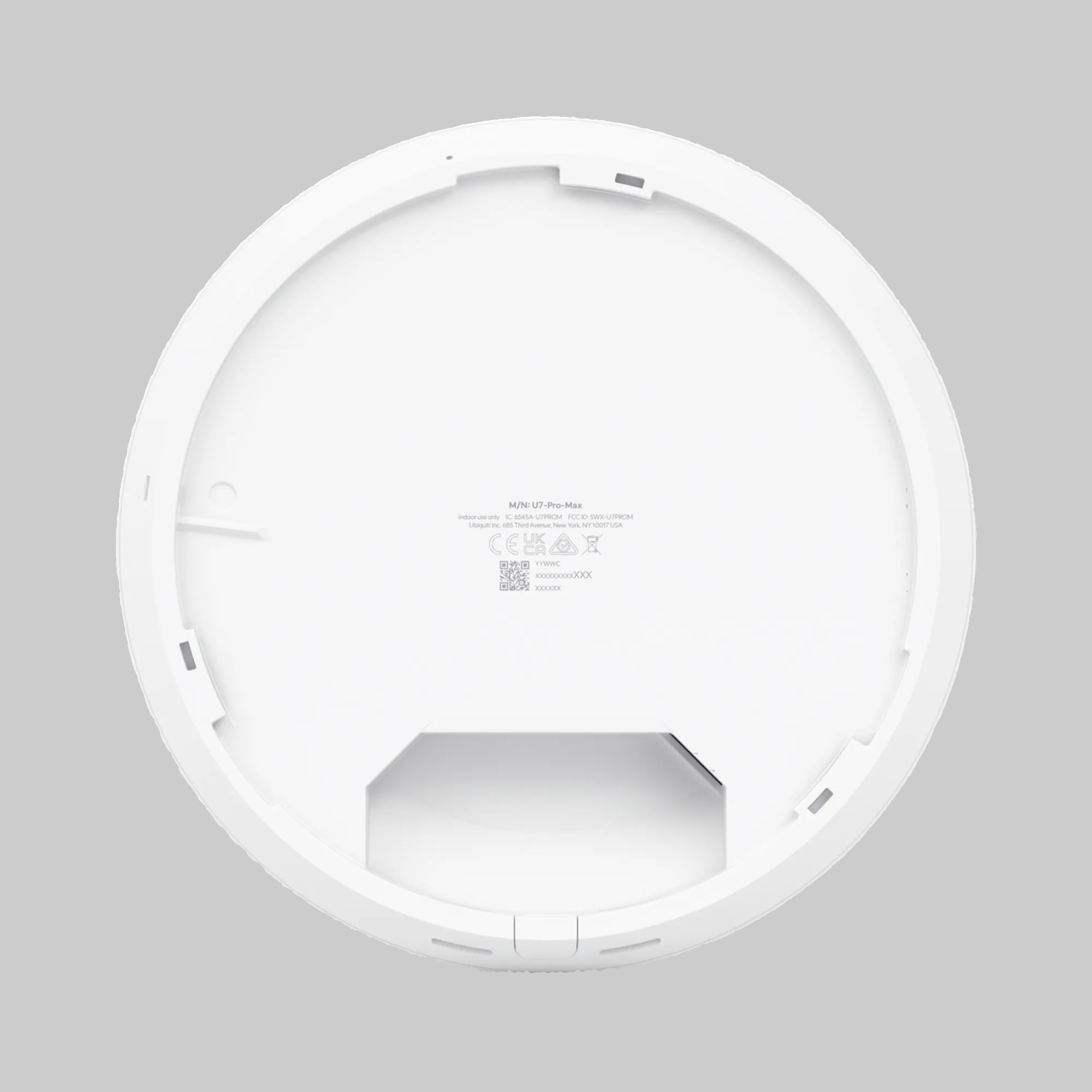u7 pro max parte trasera con base de montaje circular para access point wifi 7 ubiquiti empresarial