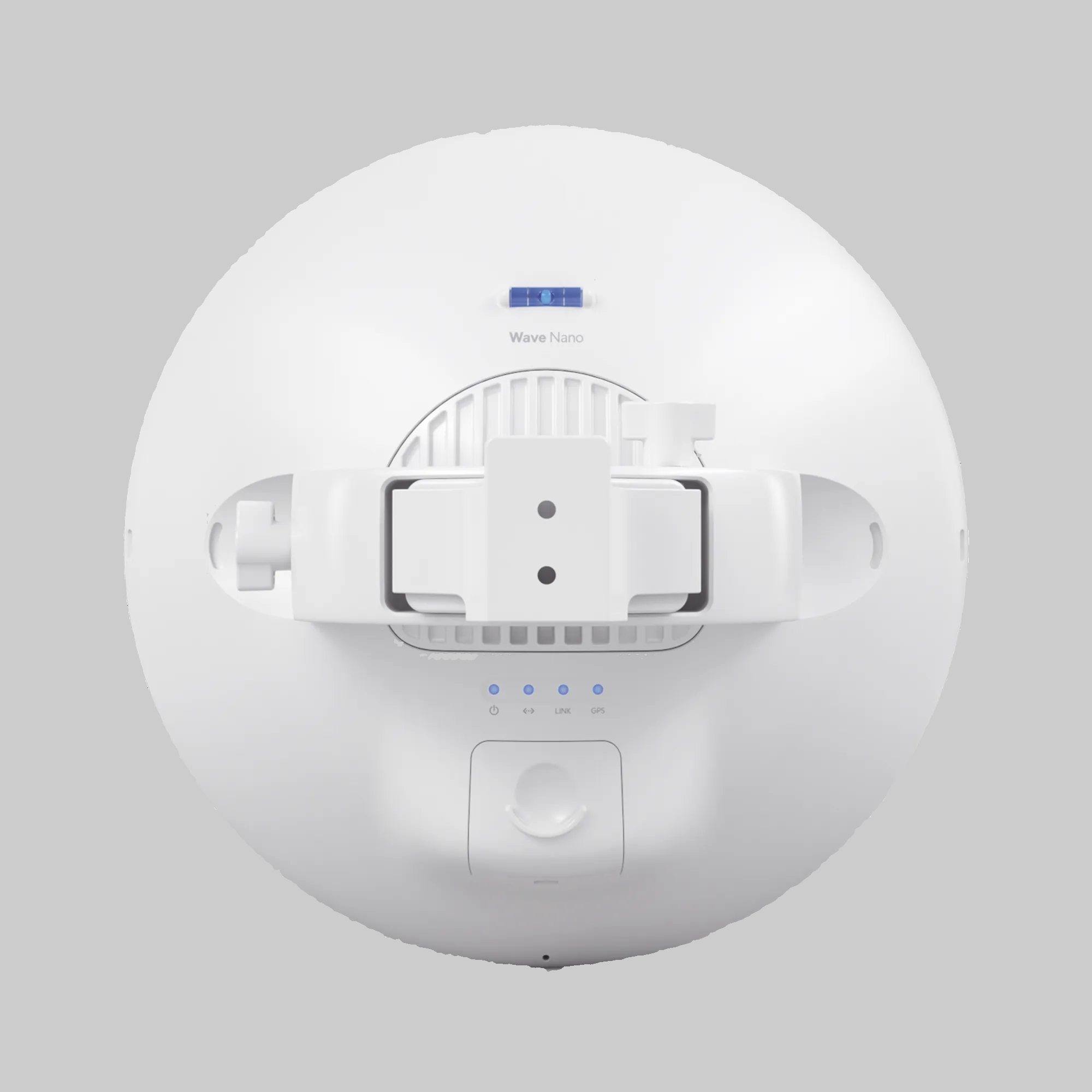 ubiquiti wave nano vista trasera en ángulo con disipador y soporte posterior para montaje exterior