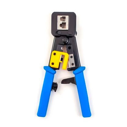 Pinzas Para Rematar Plugs RJ45 Vertical Cable 078-2152/EZC, Para alimentación pasante, corte y pelado incorporada