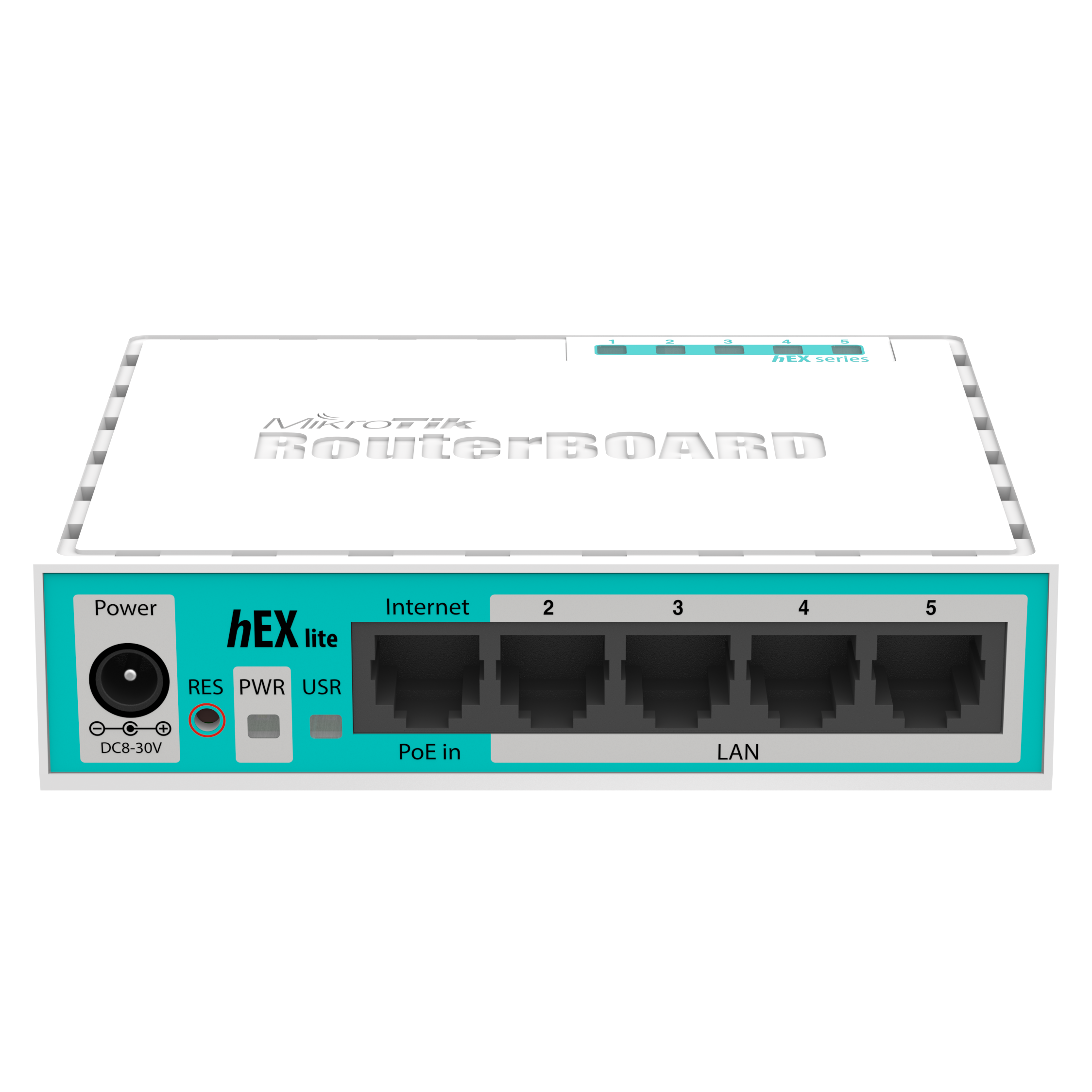 Router Mikrotik RB750r2, hEX lite Router board 64Mb de RAM, 5 puertos 10/100 y RouterOS Licencia Nivel 4