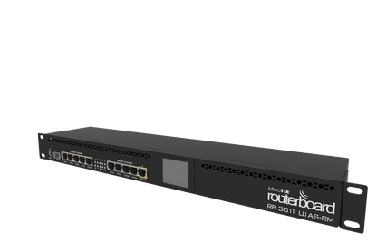 Router Mikrotik RB3011UiAS-RM, Routerboard 10 Puertos Eth Gb, 1GB RAM, Licencia Nivel 5