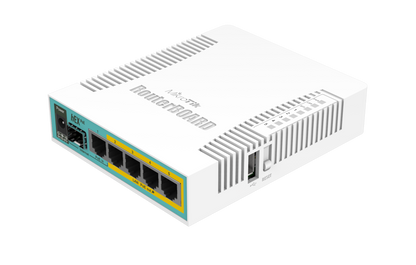 Router Mikrotik RB960PGS, hEX PoE, RouterBoard, 128Mb de RAM, 5xGigaEth, Licencia Nivel 4