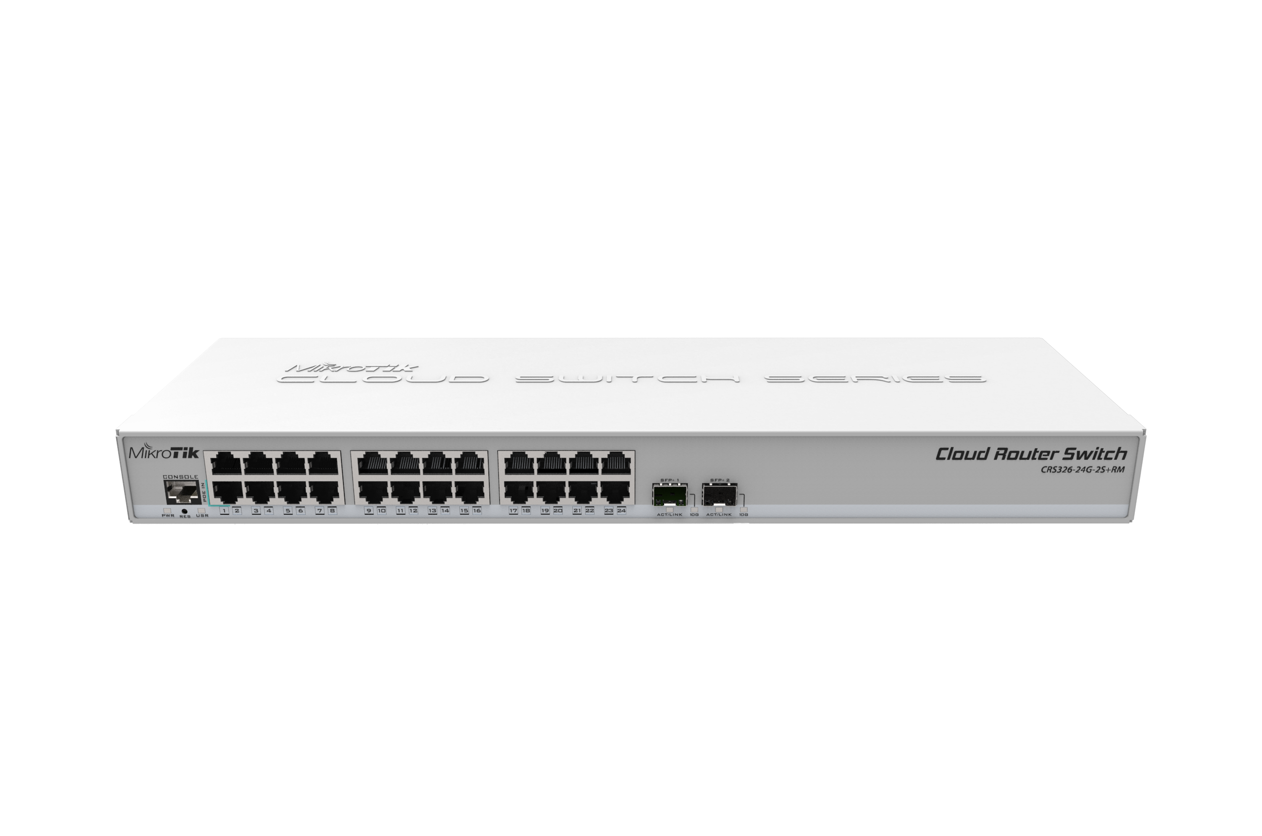 Switch Smart Capa 3 Mikrotik CRS326-24G-2S+RM, 24 Eth Gb 2 SFP+ 512MB RAM