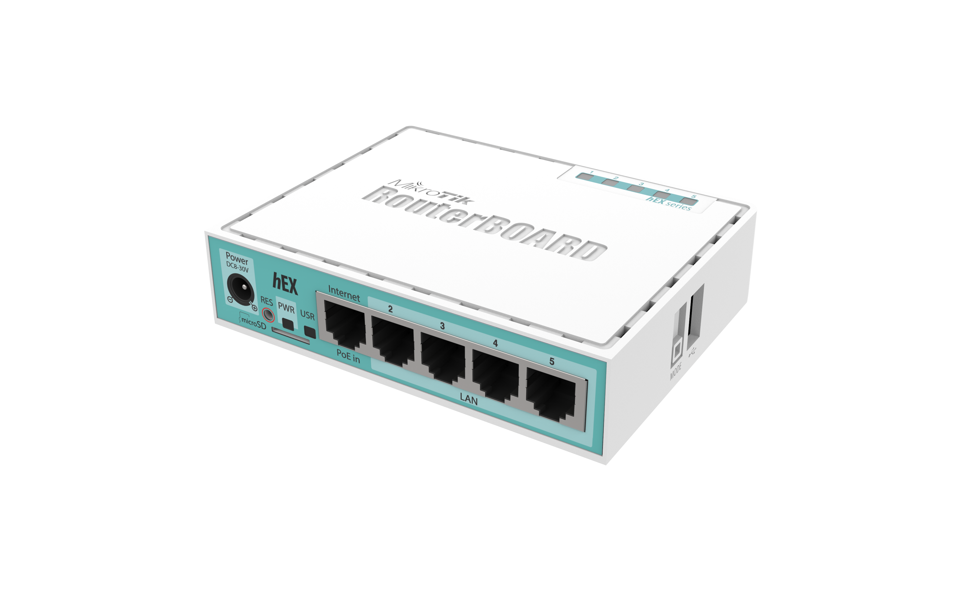 Router Mikrotik RB750Gr3, hEX RouterBoard, Blanco Y Turquesa Lic Niv 4