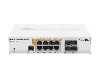 Switch PoE Mikrotik CRS112-8P-4S-IN, 8 GbEth, 4 SFP, RouterOS