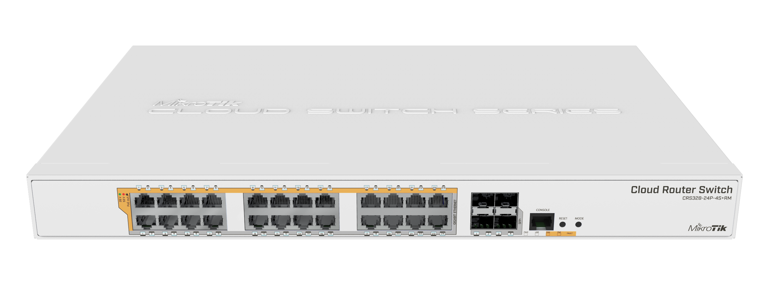 Switch PoE Mikrotik CRS328-24P-4S+RM, 24 puertos EthGb y 4 SFP+ RouterOS Licencia nivel 5