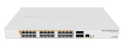 Switch PoE Mikrotik CRS328-24P-4S+RM, 24 puertos EthGb y 4 SFP+ RouterOS Licencia nivel 5