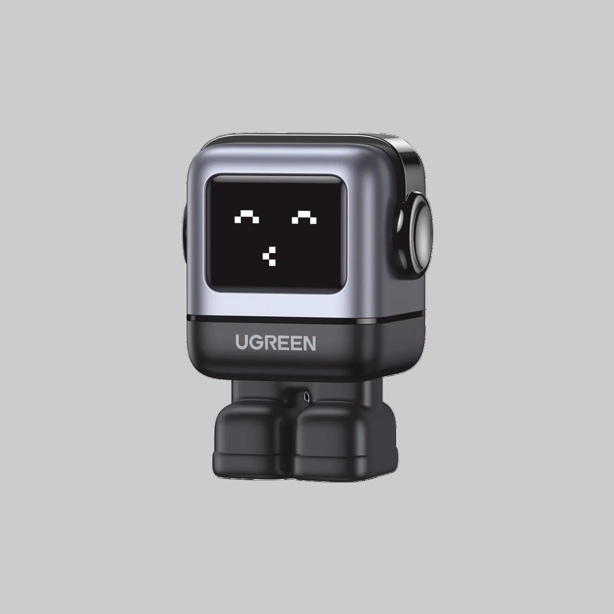 Cargador Ugreen RobotGaN 65W con diseño de robot y pantalla LED expresiva