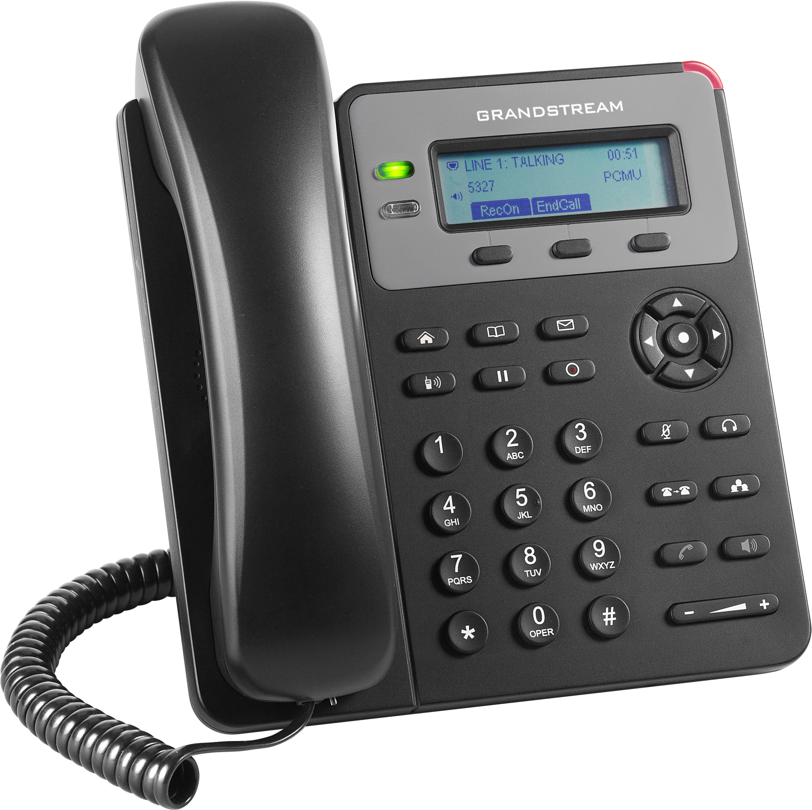 Teléfono IP Grandstream GXP1615, 1 Cuentas SIP, 2 Líneas, PoE, Incluye adaptador de corriente