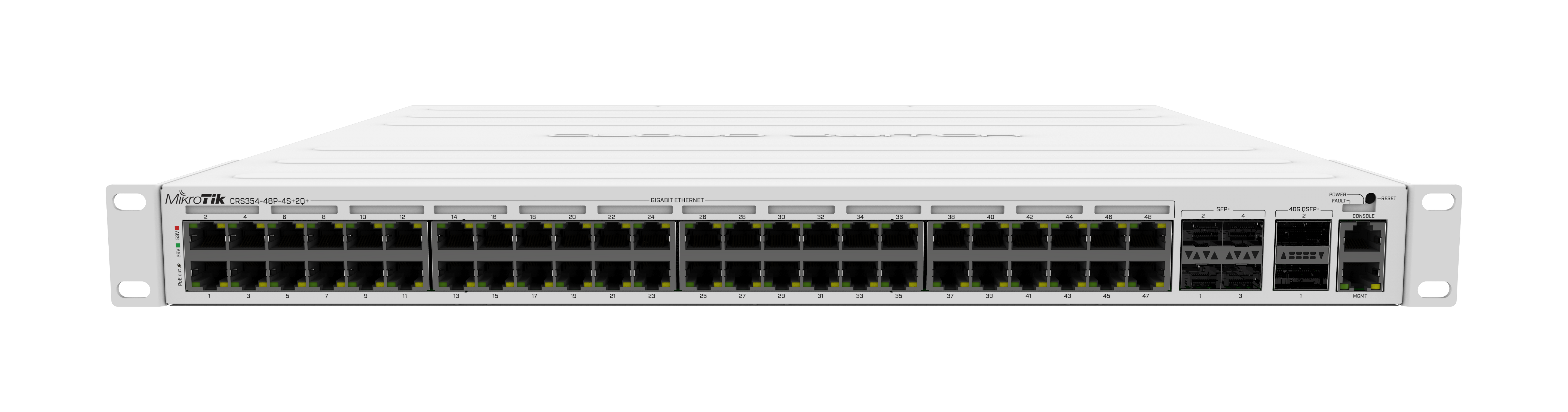 Switch PoE Mikrotik CRS354-48P-4S+2Q+RM, 48 puertos GbEth, Capa3, 4 puertos SFP+ y 2 puertos QSFP de 40G