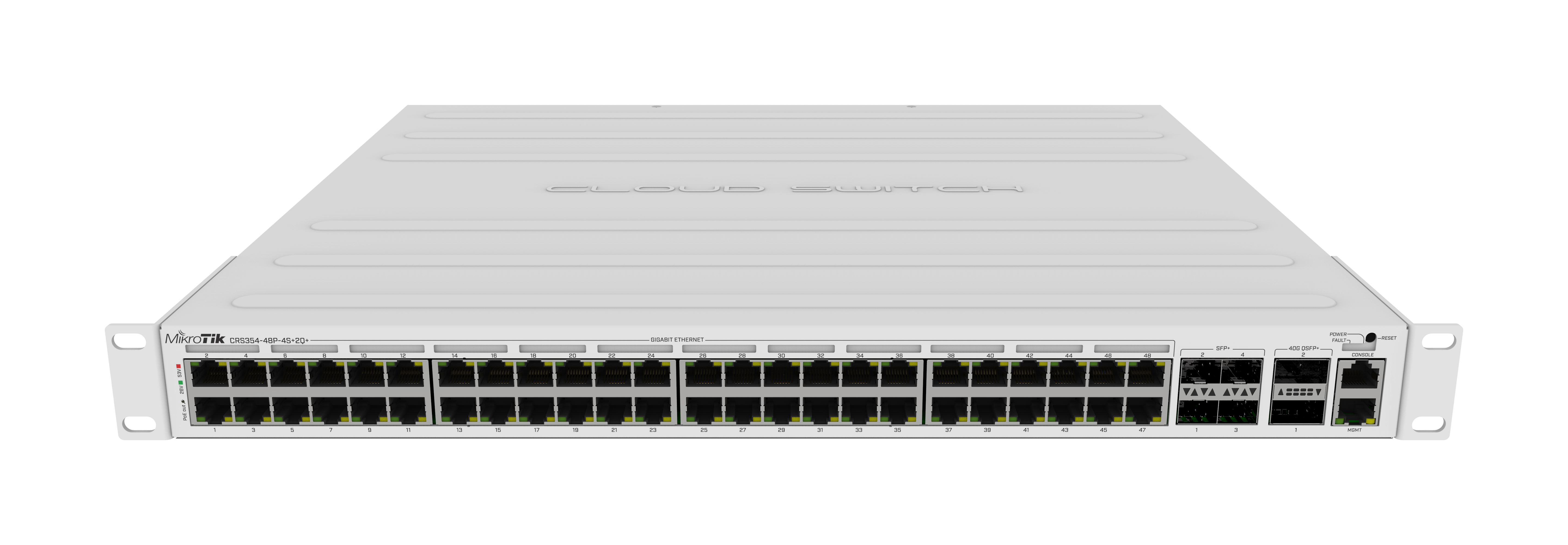 Switch PoE Mikrotik CRS354-48P-4S+2Q+RM, 48 puertos GbEth, Capa3, 4 puertos SFP+ y 2 puertos QSFP de 40G