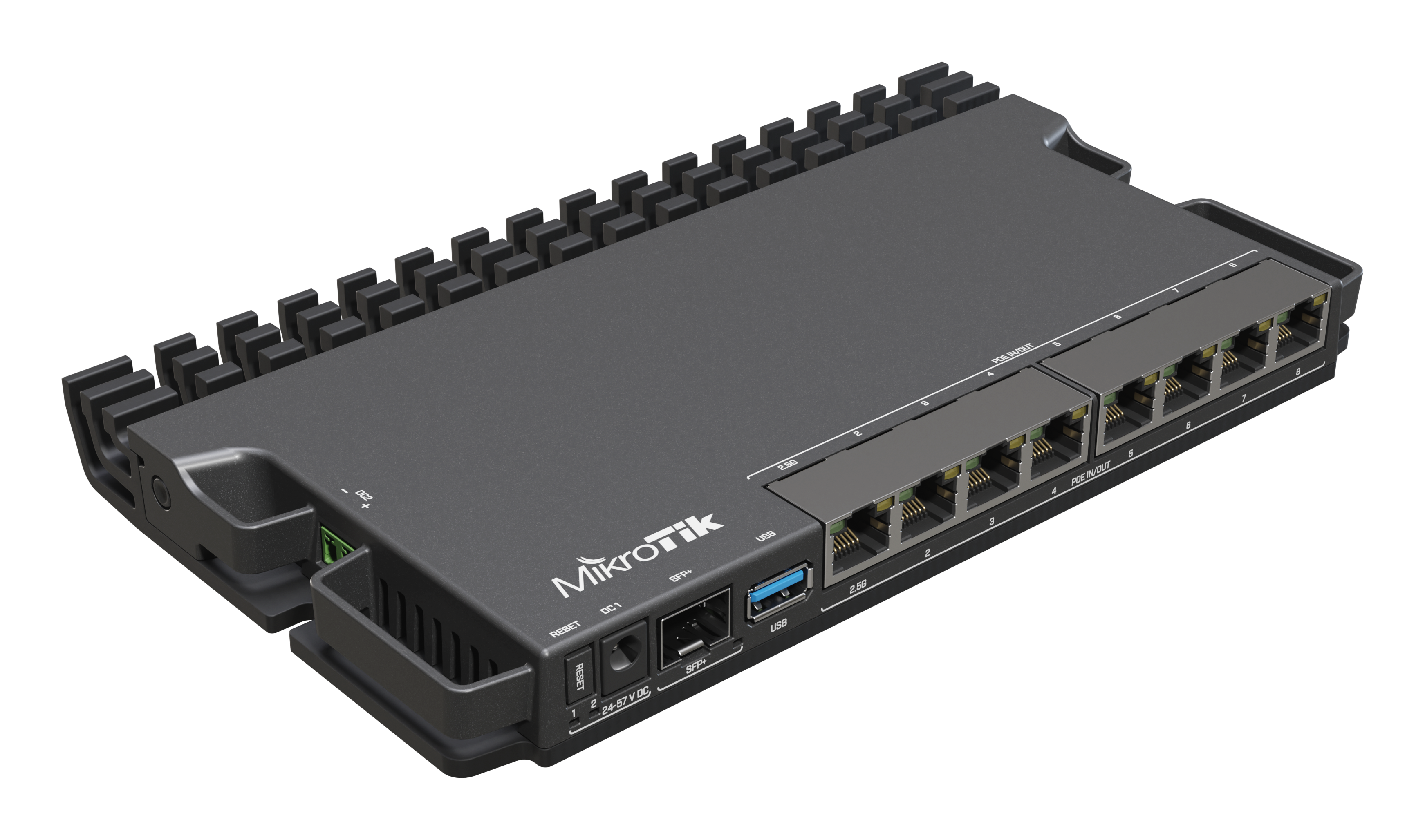 Ruteador Mikrotik Ruteador RB5009UPr+S+IN, PoE 8 puertos GEth PoE In/out, 1 puerto 10G SFP+, RouterOS v7