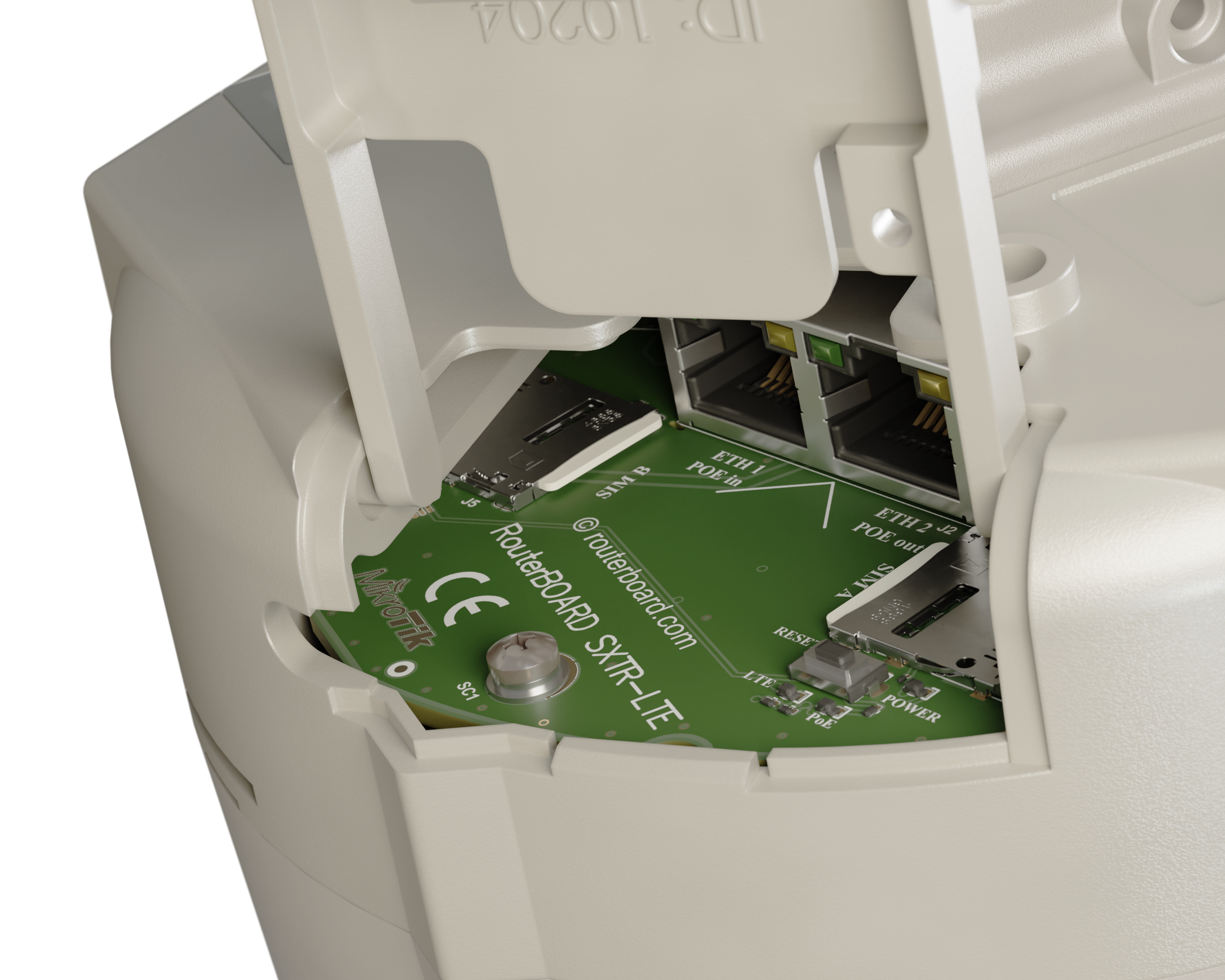 Ruteador con Antena y Modem Mikrotik SXTR&FG621-EA, Modem incorporado para 4G (LTE), 2 Ranuras SIM