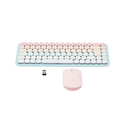 Combo teclado mouse Ugreen rosa 85 teclas español iluminación RGB ajustable