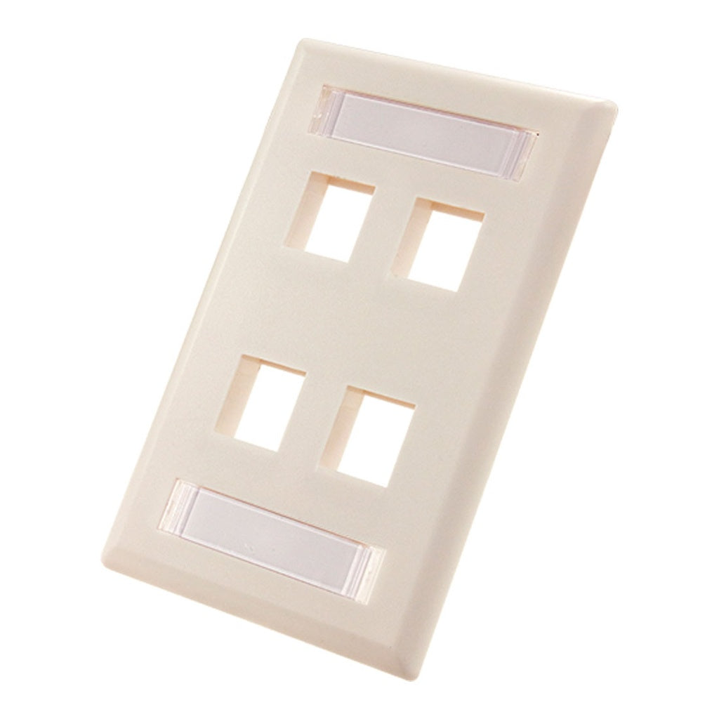 Placa de pared 4 puertos Vertical Cable 305-319ID/4P/WH blanco mate