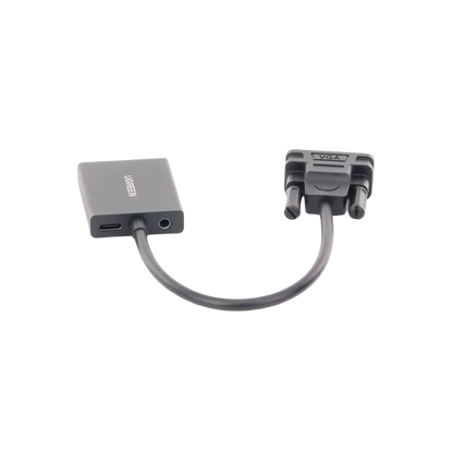 Convertidor VGA a HDMI Ugreen 1080p conectando PC antigua a monitor HDMI moderno