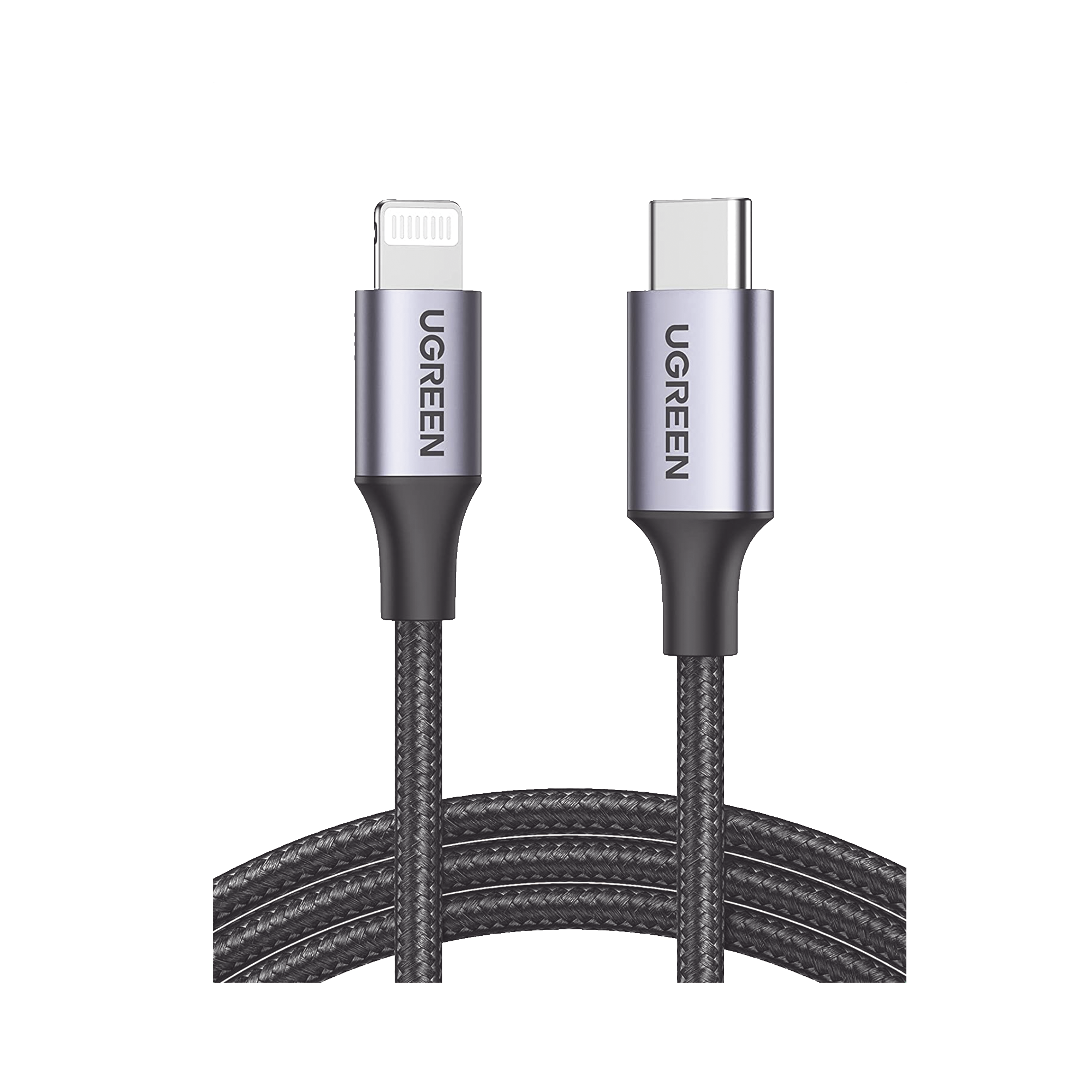 Cable USB-C a Lightning Ugreen 1m negro certificado MFi con conectores de aluminio
