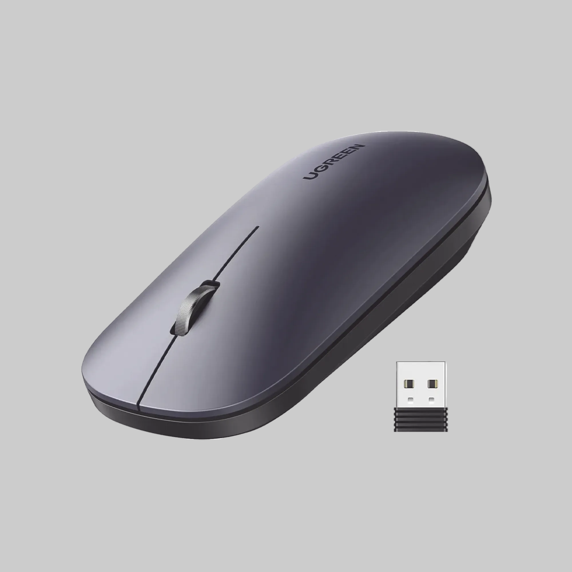 Mouse inalámbrico Ugreen silencioso 4000 DPI 2.4GHz ultra delgado negro
