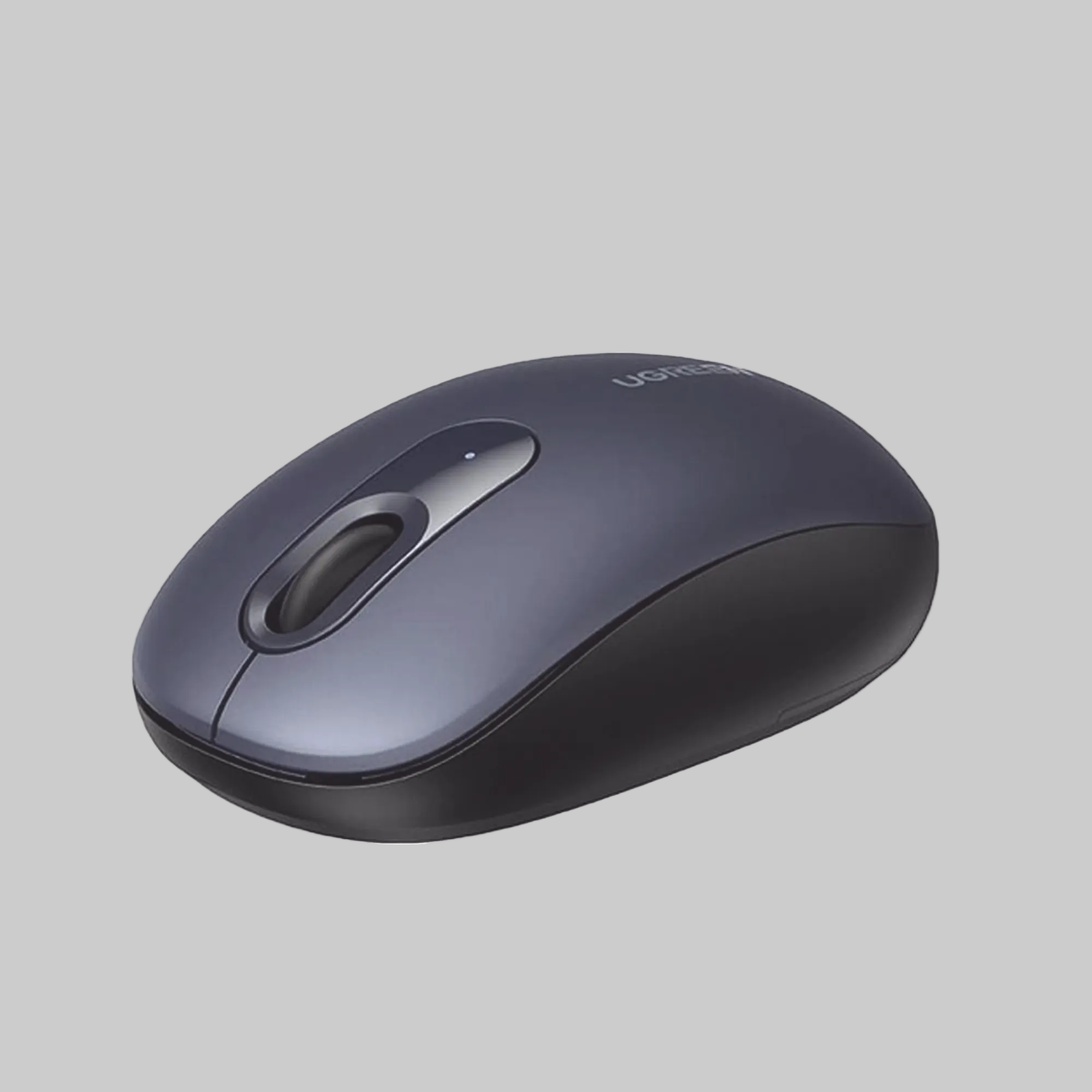 Mouse Ugreen inalámbrico vista frontal diseño ergonómico azul medianoche
