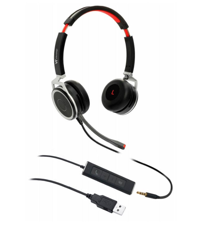 Diadema Binaural Vbet VTX208-D, Conector USB 2.0 y 3.5mm