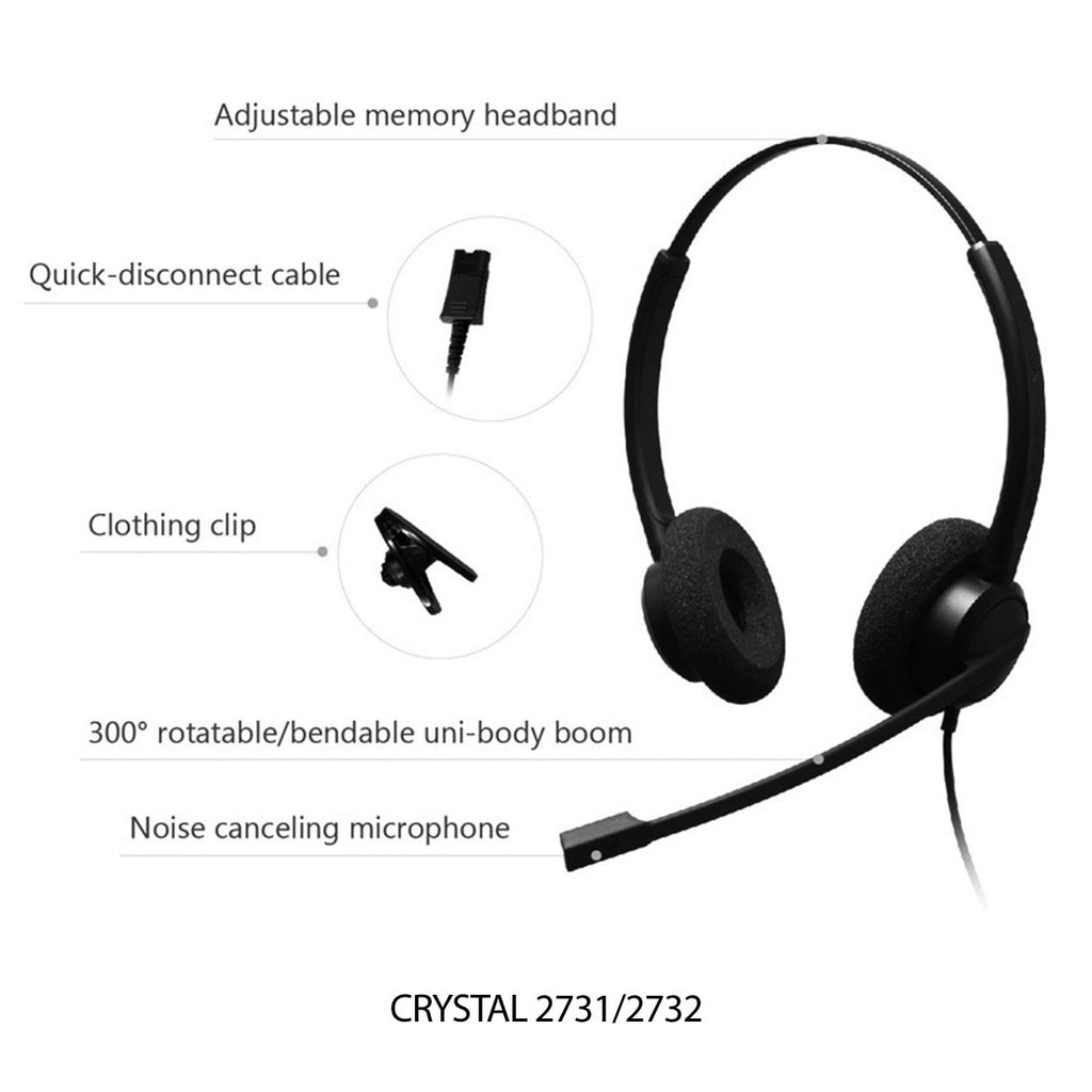 Diadema Binaural Addasound CRYSTAL 2732 2.5mm Con Cancelación de Ruido, conector 2.5mm
