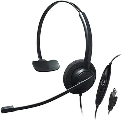 Diadema Monoaural Addasound CRYSTAL SR2731, Accesible, Control Mute y vol, USB