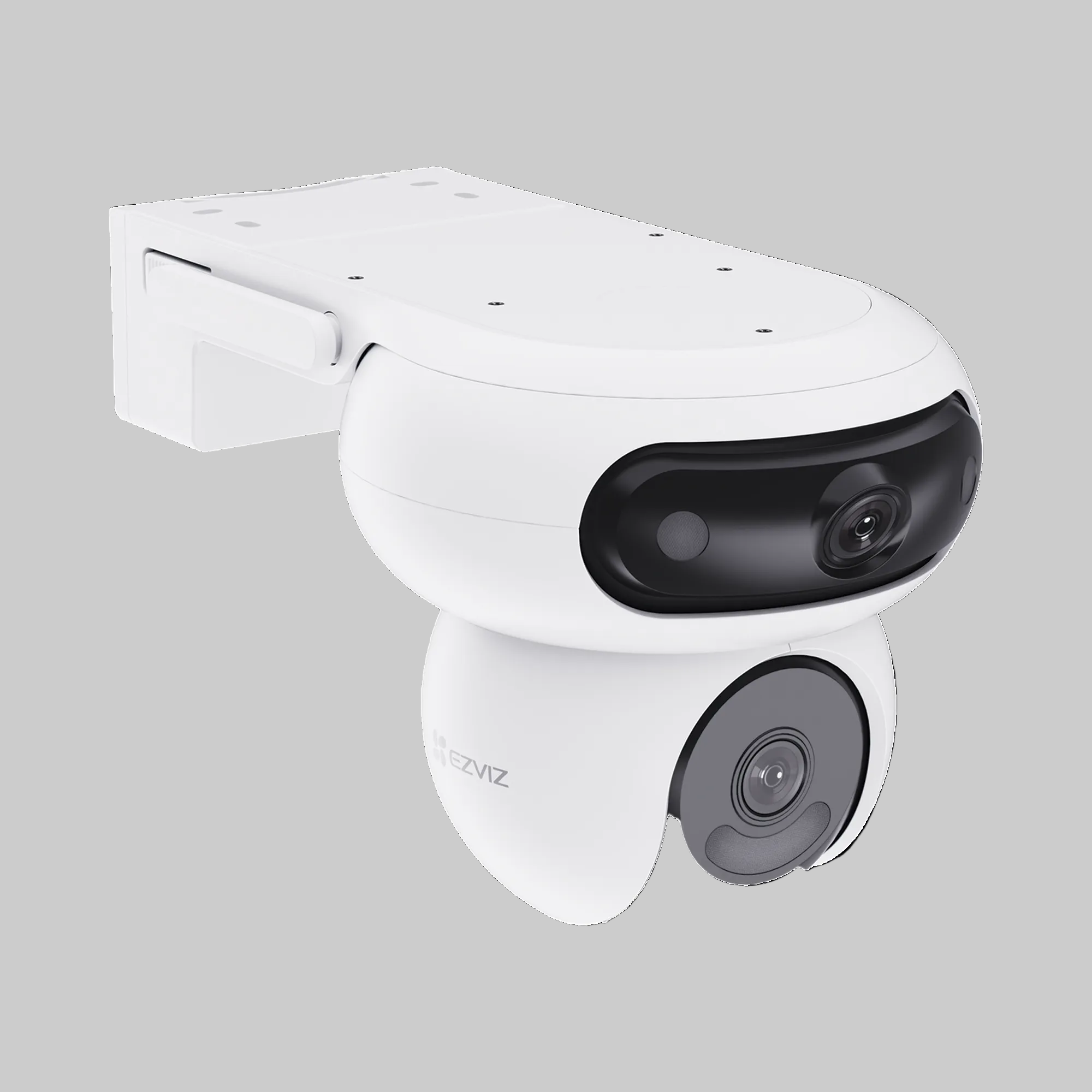 camara seguridad ezviz exterior con soporte lateral ajustable para instalacion en pared y monitoreo en tiempo real