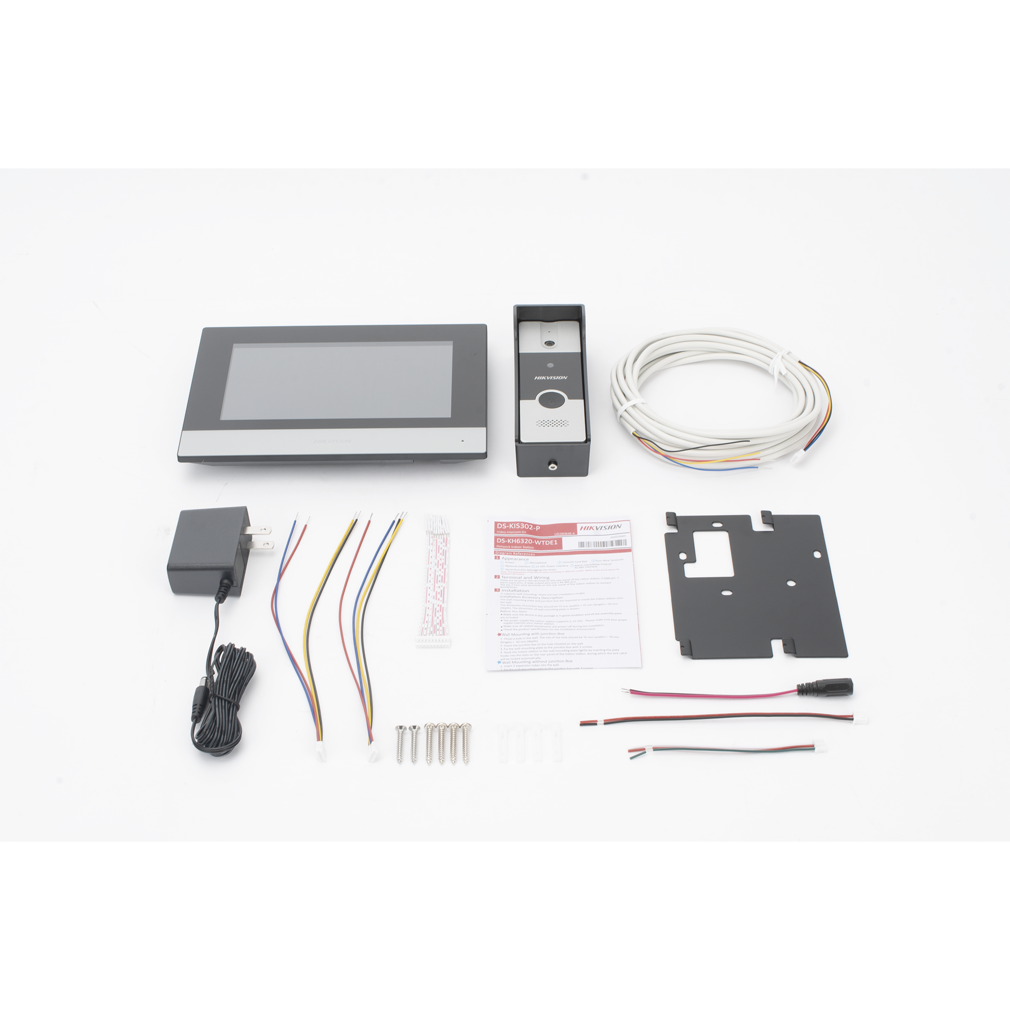 Kit de Videoportero Híbrido de Plastico HIKVISION DS-KIS302-P, IP a 4 Hilos, Monitor WiFi, Expandible a Mas Equipos