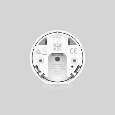 Base del punto de acceso Ubiquiti U6 Mesh con puerto RJ45 Gigabit y diseño minimalista blanco