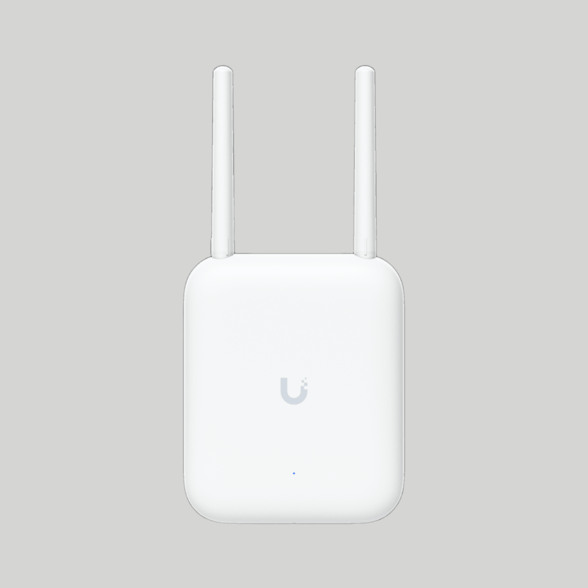 Access point WiFi 7 Ubiquiti U7 con antenas externas blancas para mayor cobertura en oficinas