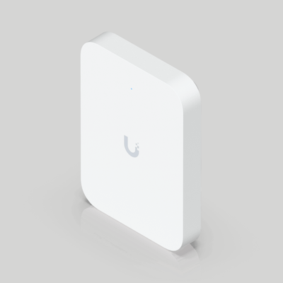 Access point WiFi 7 de pared Ubiquiti U7-IW blanco con carcasa delgada y acabado minimalista