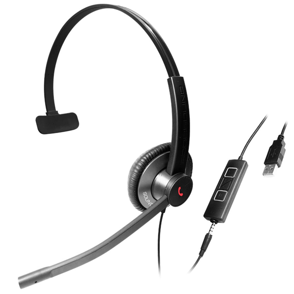 Diadema UC Addasound EPIC 501-G, control llamada, mute y vol, 3.5mm y USB